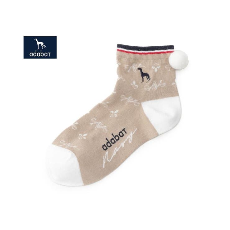 ベージュ(052) | 【ADABAT NAVY】ポンポンショートソックス | adabat