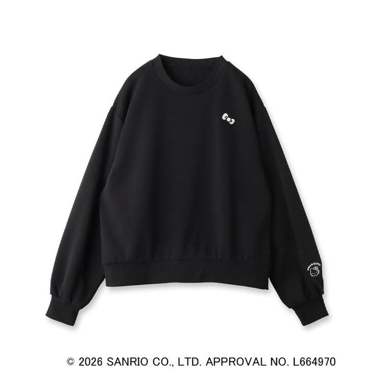 ブラック(019) | ◆【ハローキティ】ワンポイント刺しゅう入り裏毛プルオーバー | OPAQUE.CLIP