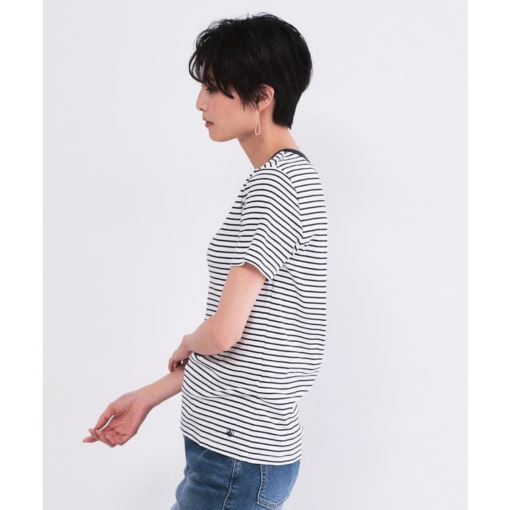 【PETIT BATEAU プチバトー】ミニマリニエールクルーネック半袖Tシャツ | OPAQUE.CLIP | 詳細画像6 