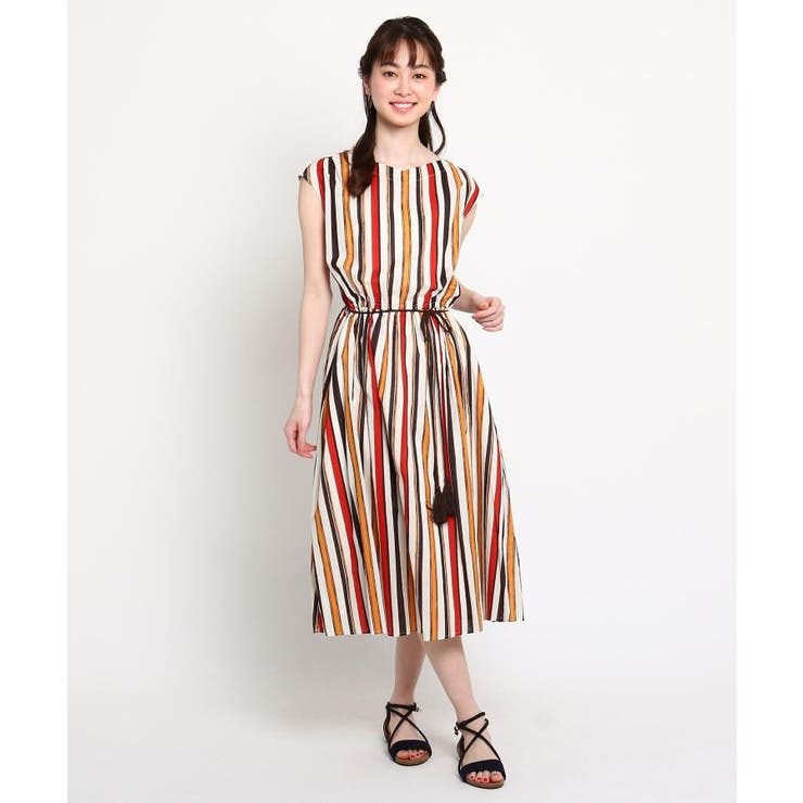 洗える ウエウストゴム マルチストライプワンピース 品番 Wrdw Dessin デッサン のレディースファッション通販 Shoplist ショップリスト