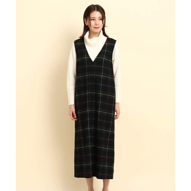 【CLASSY.12月号掲載】チェックジャンパースカート＜洗える＞