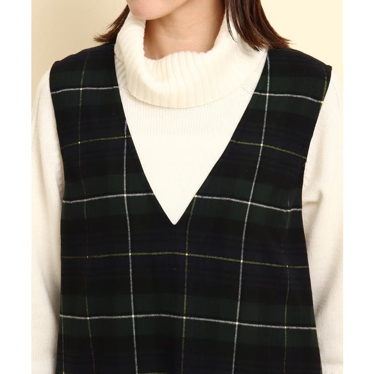 【CLASSY.12月号掲載】チェックジャンパースカート＜洗える＞
