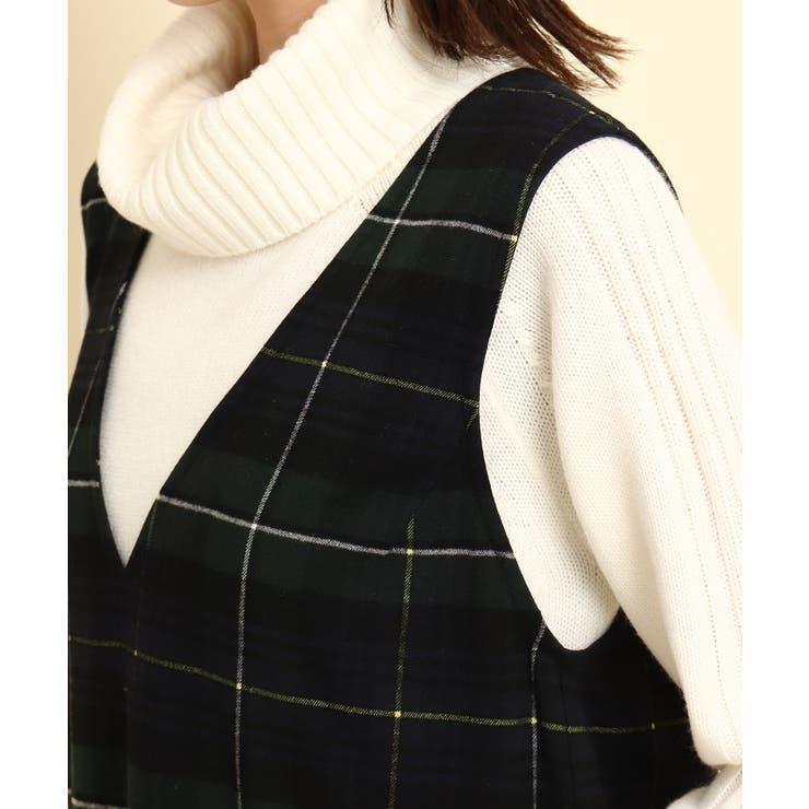 【CLASSY.12月号掲載】チェックジャンパースカート＜洗える＞