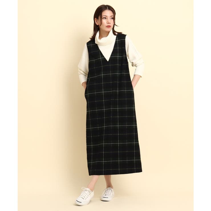 【CLASSY.12月号掲載】チェックジャンパースカート＜洗える＞