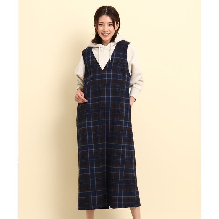 【CLASSY.12月号掲載】チェックジャンパースカート＜洗える＞