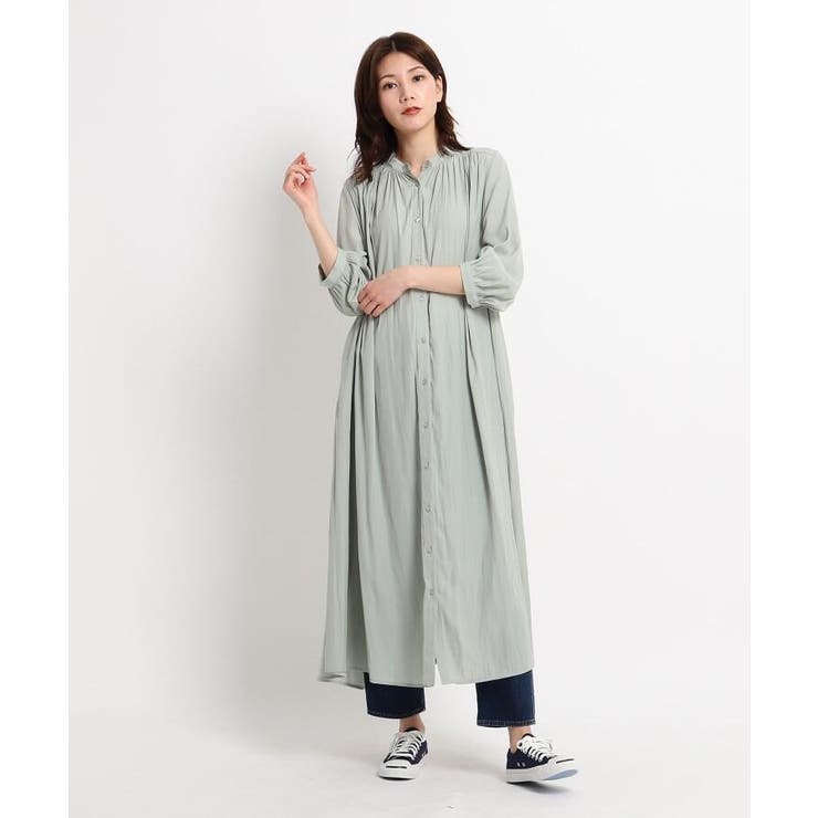 Xs L 人気ブランドの パウダーサテンロングシャツワンピース マキシワンピース