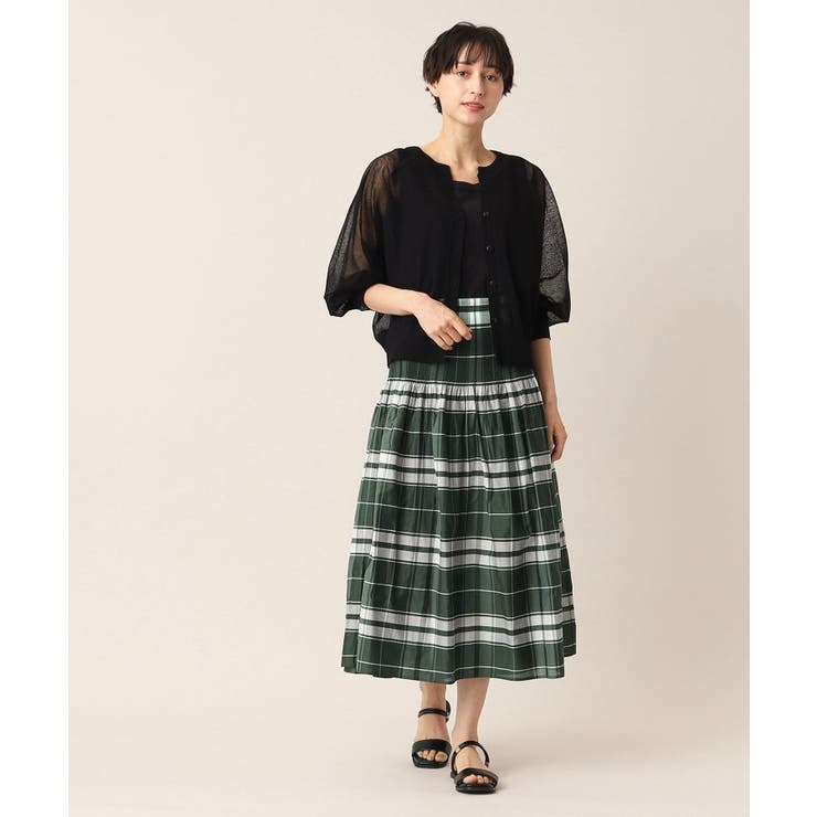 【ウエストゴム・洗える】リバーシブルシャーリングスカート | Dessin | 詳細画像8 