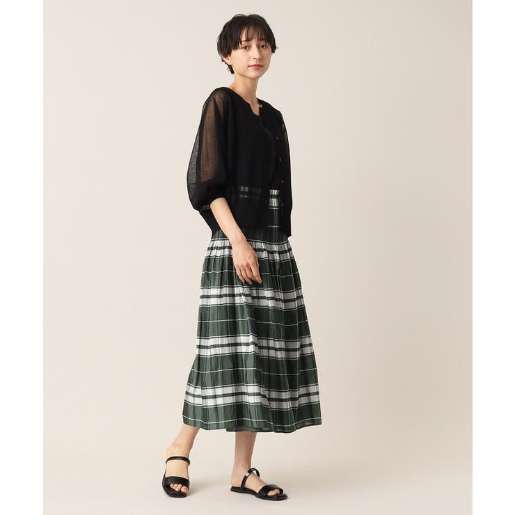 【ウエストゴム・洗える】リバーシブルシャーリングスカート | Dessin | 詳細画像9 