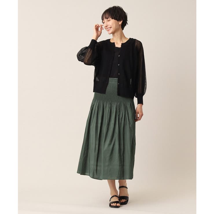 【ウエストゴム・洗える】リバーシブルシャーリングスカート | Dessin | 詳細画像11 