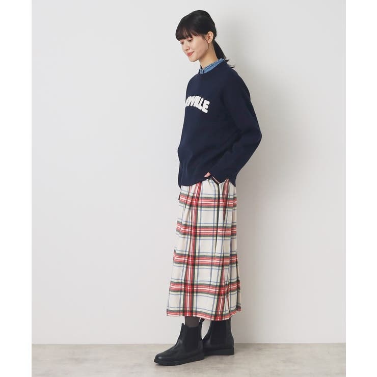 【洗える】起毛チェックタックスカート（XS～L） | Dessin | 詳細画像3 