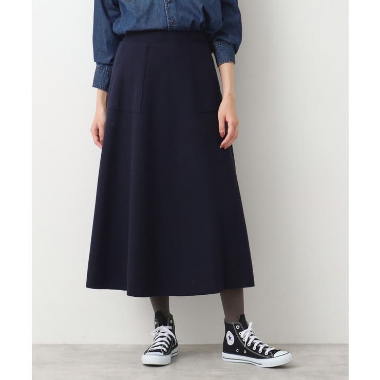 ネイビー(094) | 【7色展開・後ろゴム】フレアメルトンスカート（XS～L） | Dessin