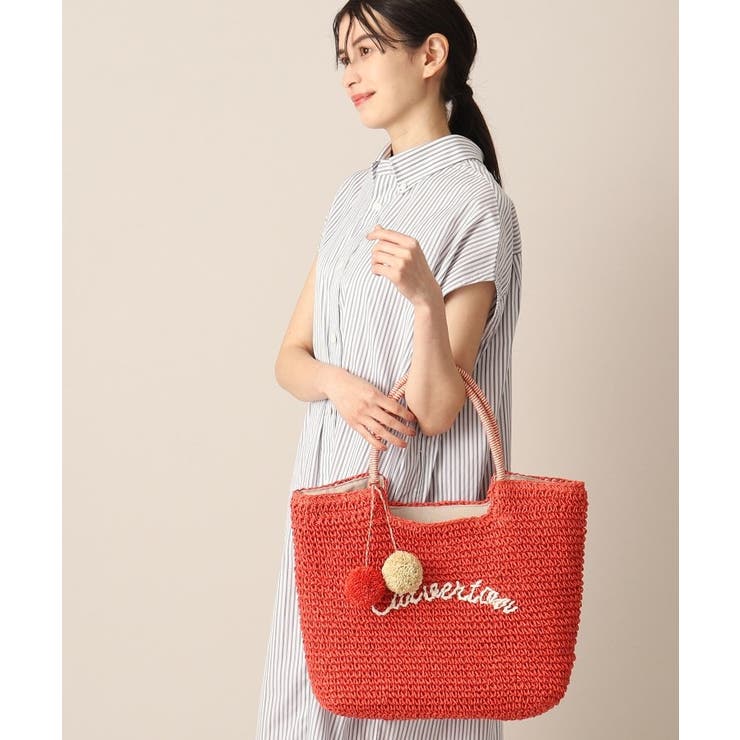merci ロゴ トートバック ペーパーバッグ ジュートバッグ 織りバッグ