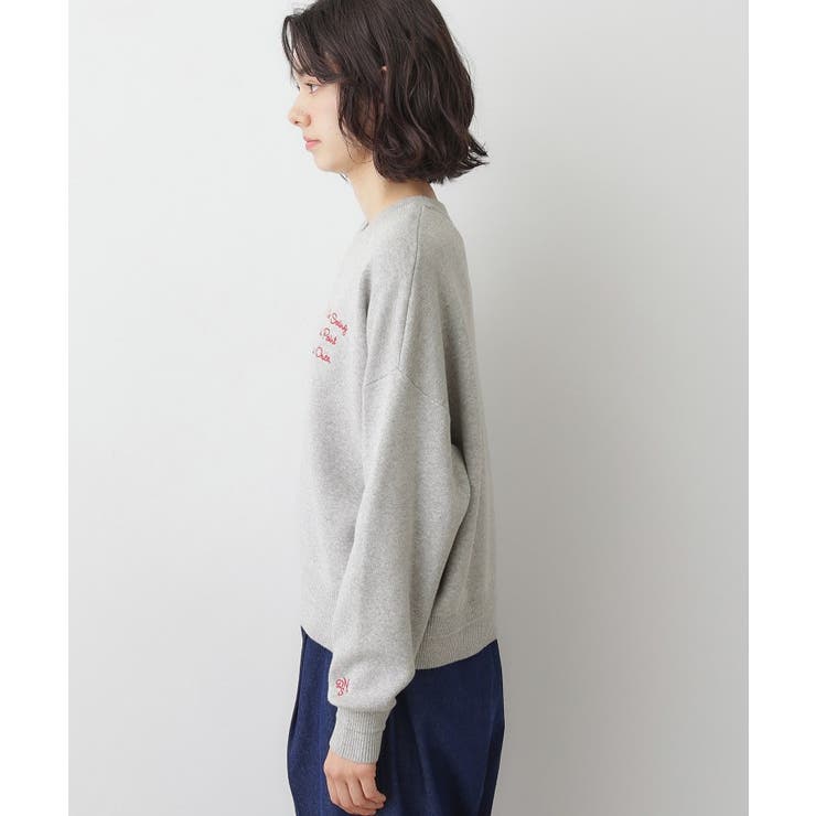 【洗える】メッセージ刺繍入りジャガードニット | Dessin | 詳細画像18 