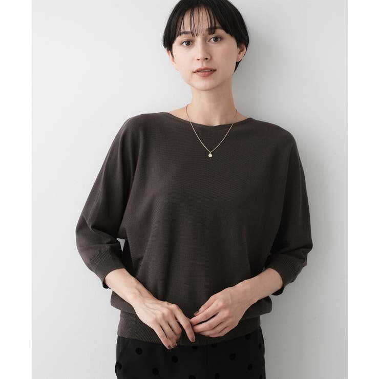 【洗える】後ろボタンニットプルオーバー七分袖 | Dessin | 詳細画像2 