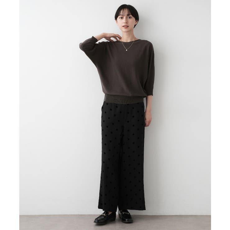 【洗える】後ろボタンニットプルオーバー七分袖 | Dessin | 詳細画像4 