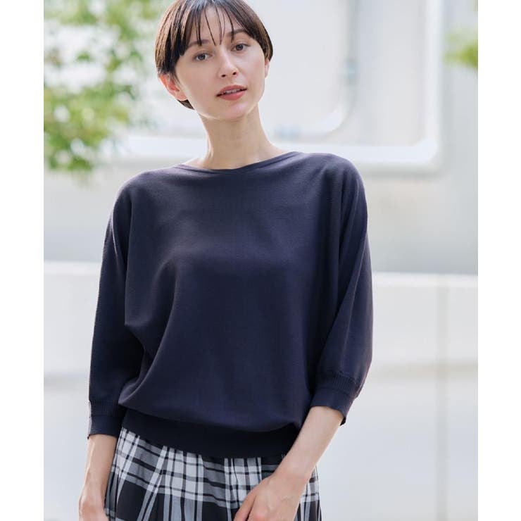 【洗える】後ろボタンニットプルオーバー七分袖 | Dessin | 詳細画像5 