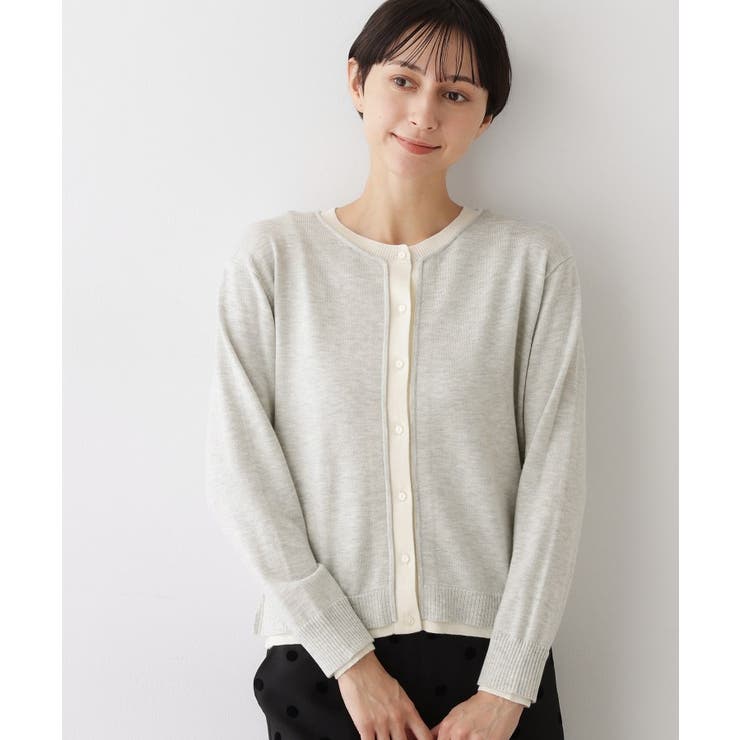 【洗える】バイカラーカーディガン | Dessin | 詳細画像2 