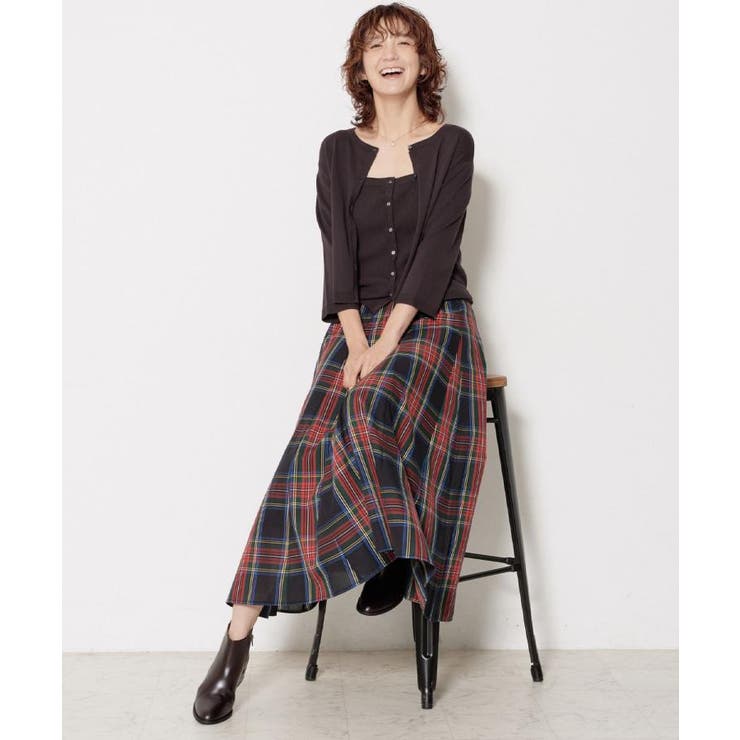 【ウエストゴム/洗える】映えチェック柄スカート（XS~L） | Dessin | 詳細画像6 