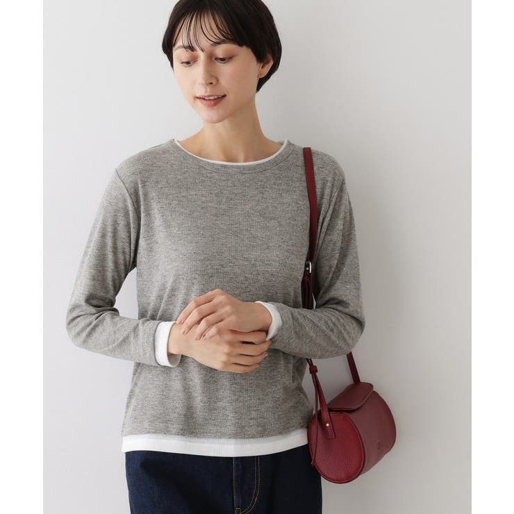 【洗える】バイカラーシアーリブカットソー | Dessin | 詳細画像5 