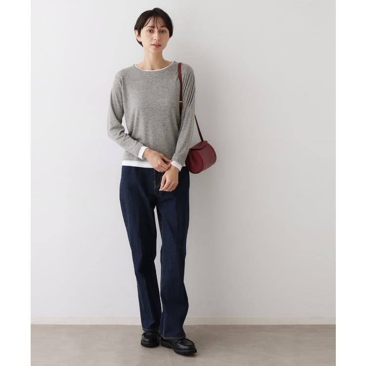 【洗える】バイカラーシアーリブカットソー | Dessin | 詳細画像7 