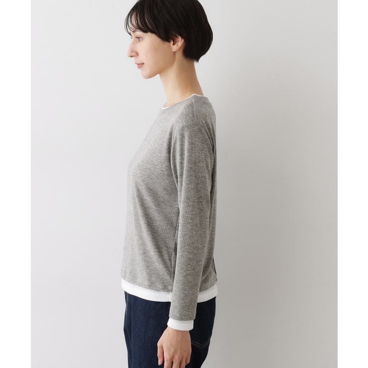 【洗える】バイカラーシアーリブカットソー | Dessin | 詳細画像10 