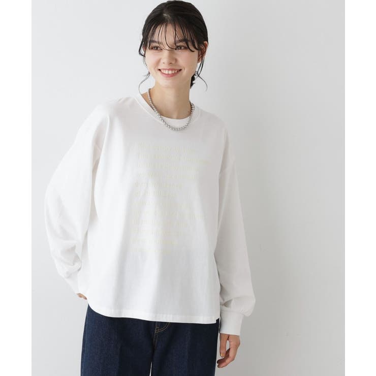 【洗える】メッセージロゴロングスリーブTシャツ | Dessin | 詳細画像1 