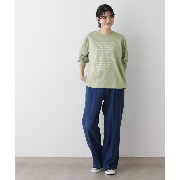 【洗える】メッセージロゴロングスリーブTシャツ | Dessin | 詳細画像7 