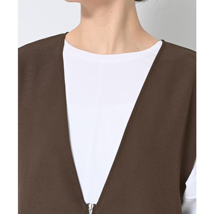 【セットアップ可/洗える】サイドスリットVネックジレ | Dessin | 詳細画像12 