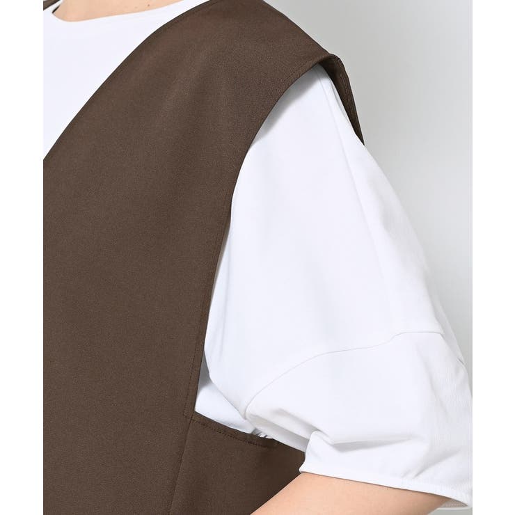 【セットアップ可/洗える】サイドスリットVネックジレ | Dessin | 詳細画像13 