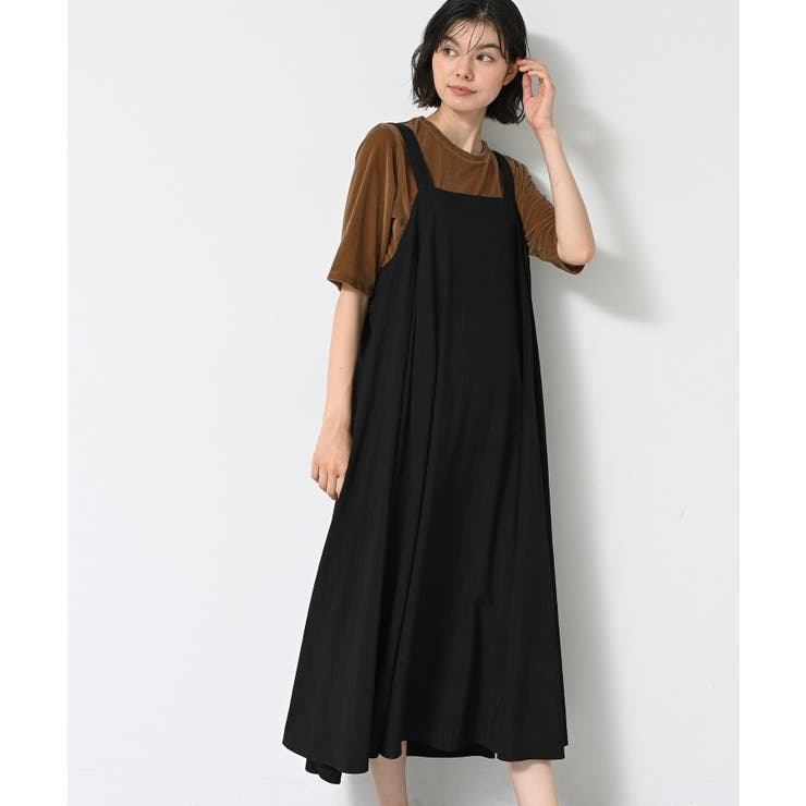 ブラック(019) | 【洗える】ナイロンジャンパースカート | Dessin