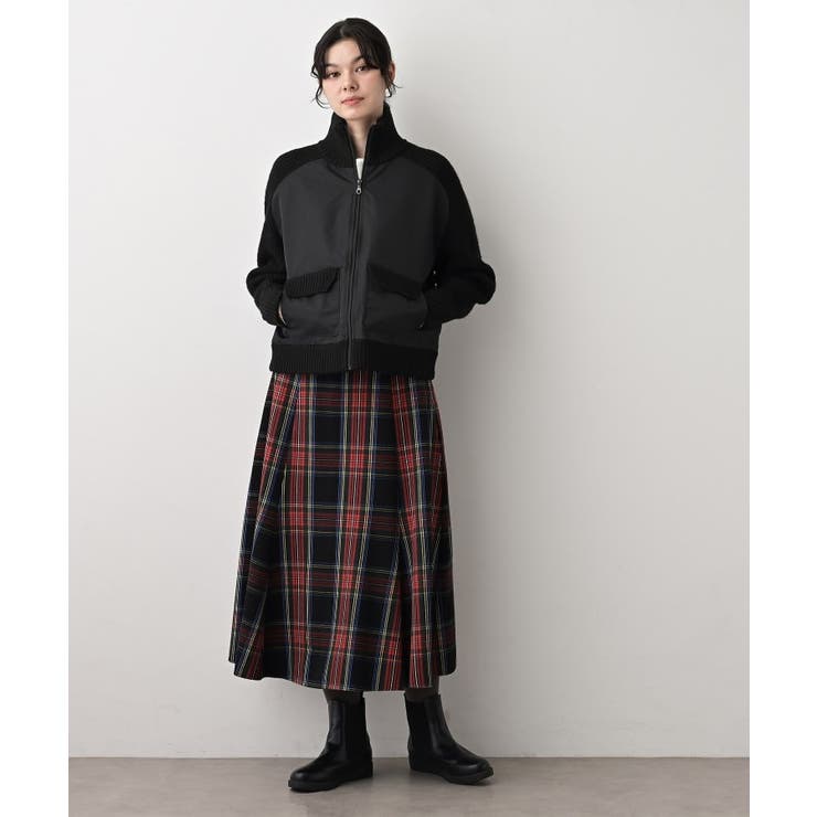 【洗える】異素材ミックスジップブルゾン | Dessin | 詳細画像8 