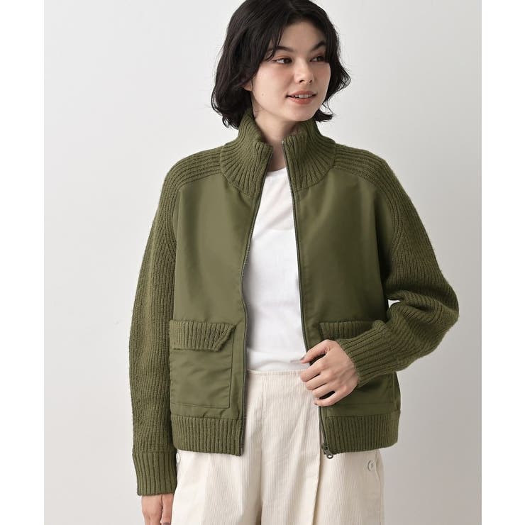 【洗える】異素材ミックスジップブルゾン | Dessin | 詳細画像11 