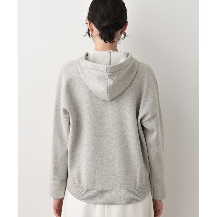 【洗える】コットンカシミヤブレンドフードジップカーディガン | Dessin | 詳細画像11 