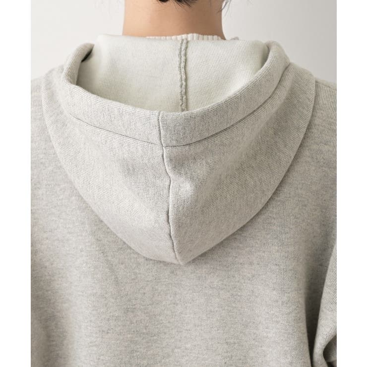 【洗える】コットンカシミヤブレンドフードジップカーディガン | Dessin | 詳細画像13 