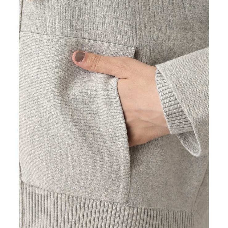 【洗える】コットンカシミヤブレンドフードジップカーディガン | Dessin | 詳細画像15 