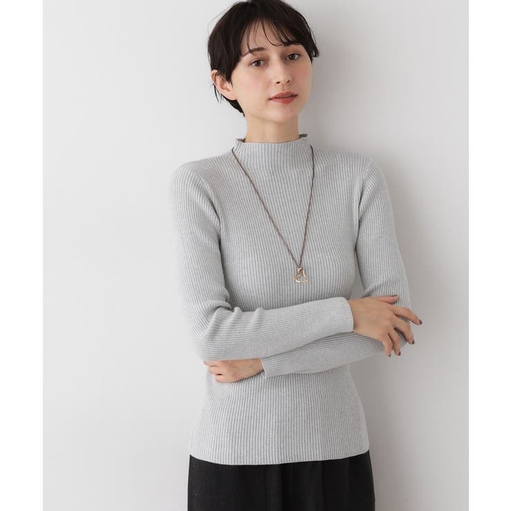 ライトグレー(011) | 【洗える】リブタートルネックニット | Dessin