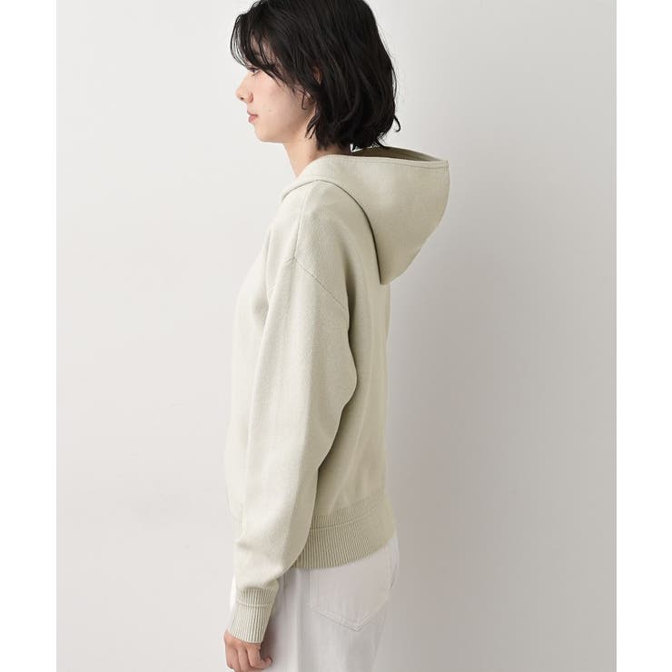 【キレイ見え／洗える】ジャカード編みフードジップ | Dessin | 詳細画像14 