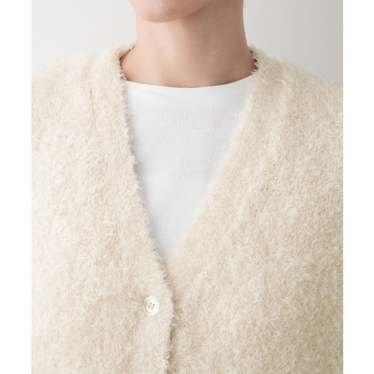 【洗える】Vネックシャギーベスト | Dessin | 詳細画像16 