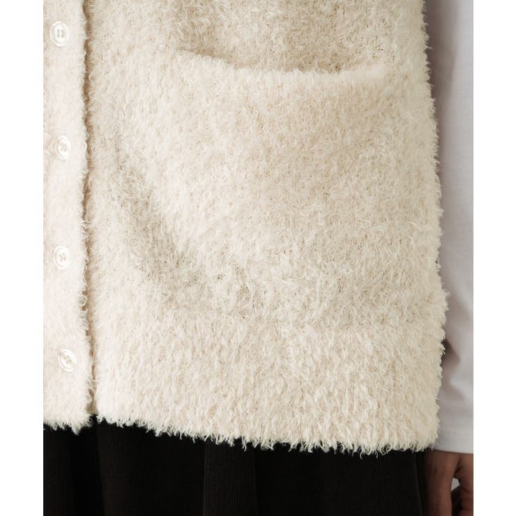 【洗える】Vネックシャギーベスト | Dessin | 詳細画像19 