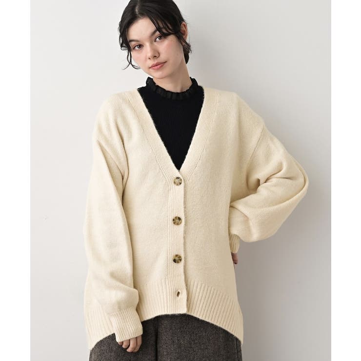 アイボリー(004) | 【洗える】ウォームソフトカーディガン | Dessin