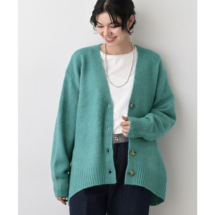 ブルーグリーン(097) | 【洗える】ウォームソフトカーディガン | Dessin