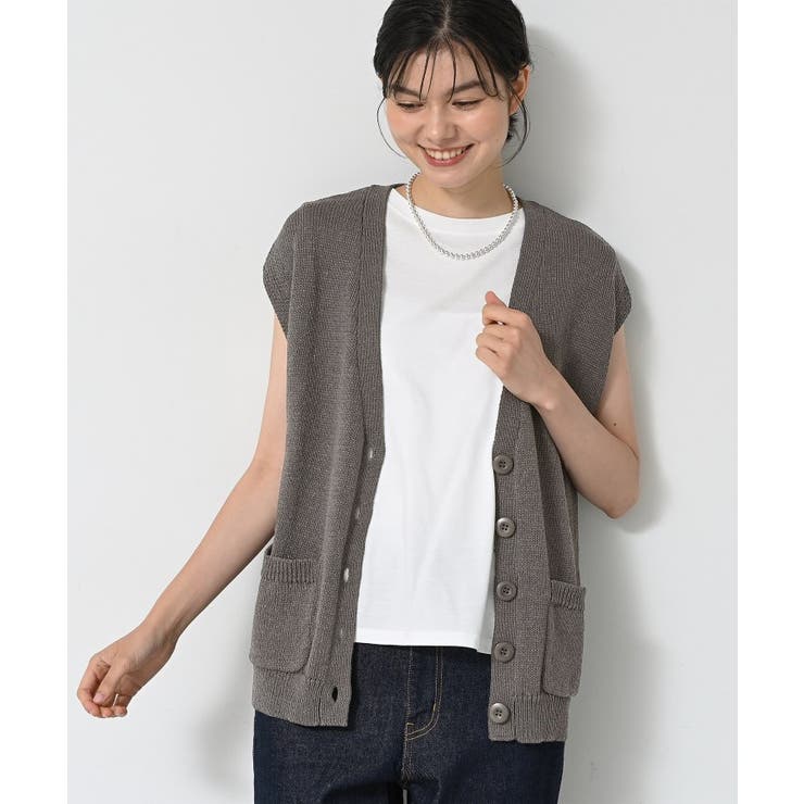 【洗える】フレンチスリーブニットベスト | Dessin | 詳細画像6 