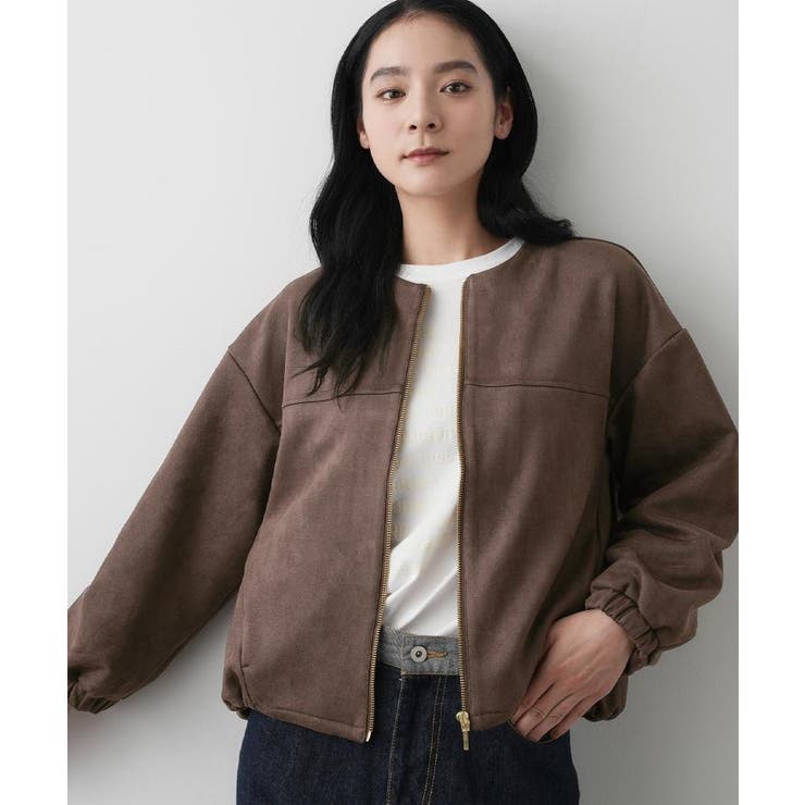 【セットアップ可・洗える】マシュマロスウェードジップブルゾン | Dessin | 詳細画像9 