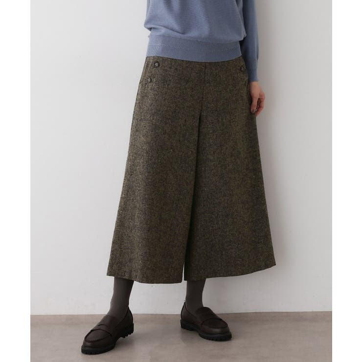 ブラウン(544) | 【洗える/後ろゴム】ツイードマリンクロップド丈パンツ | Dessin