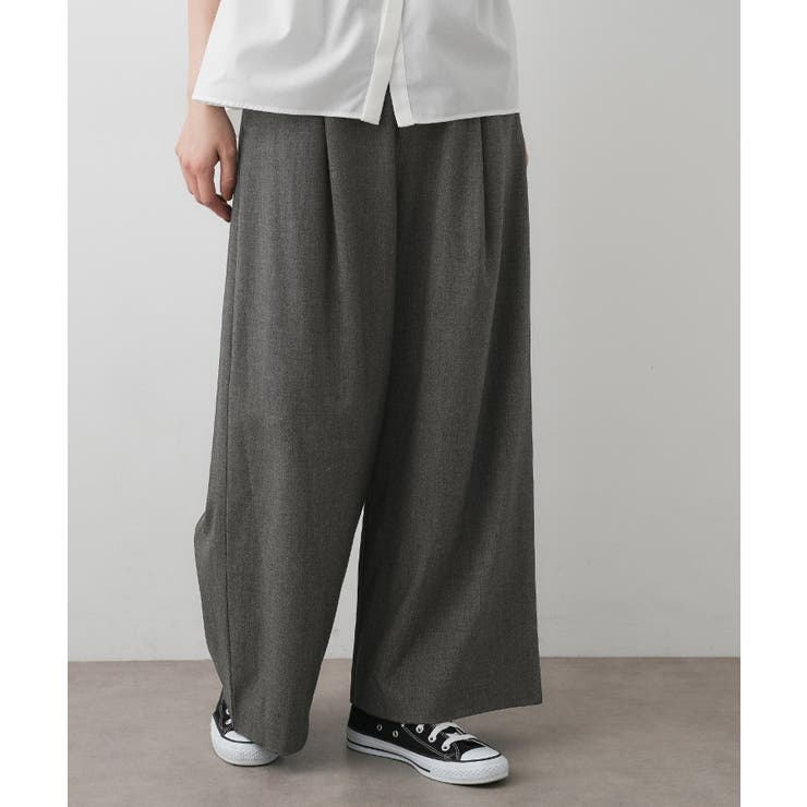 【セットアップ可・洗える】ハイウエストタックパンツ | Dessin | 詳細画像1 