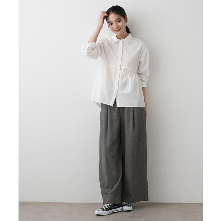 【セットアップ可・洗える】ハイウエストタックパンツ | Dessin | 詳細画像3 