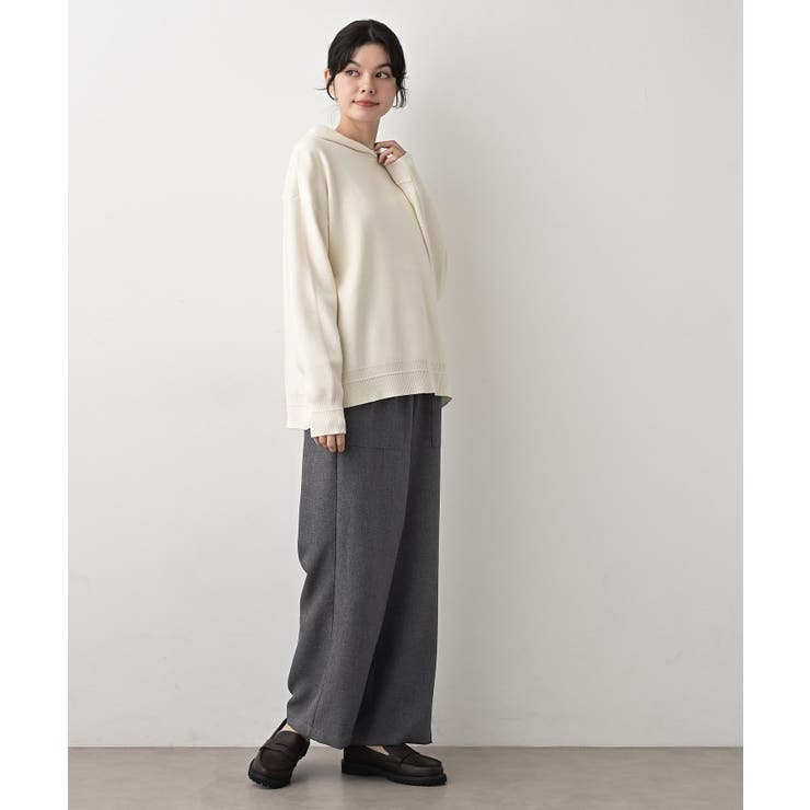 【セットアップ可/ウエスト総ゴム】ツイードライクワイドパンツ | Dessin | 詳細画像7 