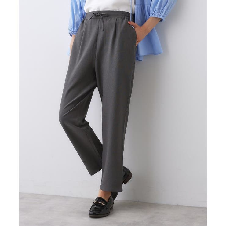 チャコールグレー(013) | 【洗える】ストレッチテーパードパンツ | Dessin