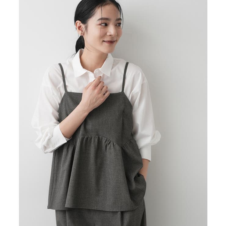 【セットアップ可・洗える】ギャザーレイヤードキャミソール | Dessin | 詳細画像2 