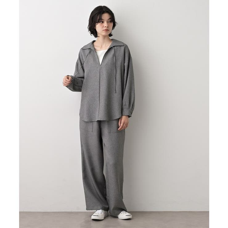 【セットアップ可/洗える】ツイードライクスキッパーシャツ | Dessin | 詳細画像3 